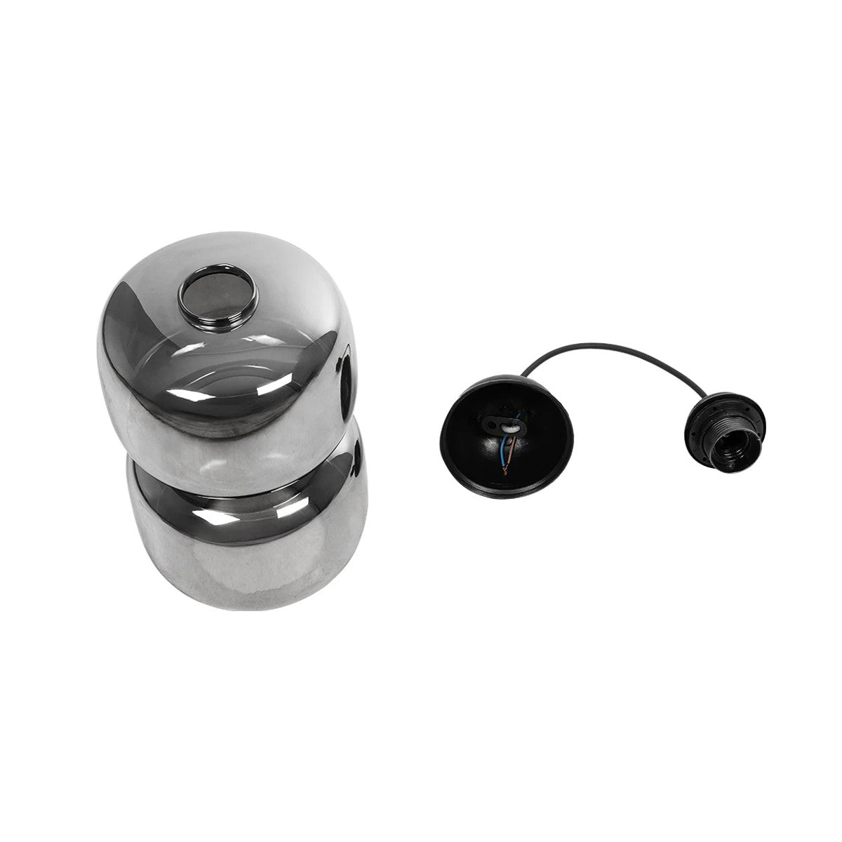 GLOBOSTAR® PIAGE 206-0036 Μοντέρνο Κρεμαστό Φωτιστικό Οροφής με Ντουί 1 x E27 AC 220-240V IP20 - Μαύρο Φιμέ - Μ18 x Π18 x Υ31cm - ledmania.gr