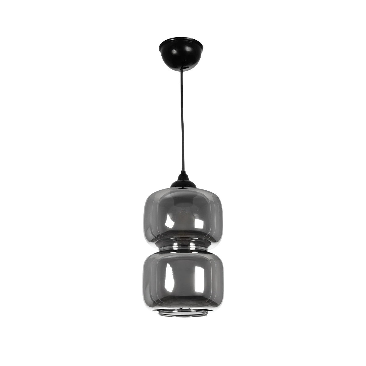 GLOBOSTAR® PIAGE 206-0036 Μοντέρνο Κρεμαστό Φωτιστικό Οροφής με Ντουί 1 x E27 AC 220-240V IP20 - Μαύρο Φιμέ - Μ18 x Π18 x Υ31cm - ledmania.gr
