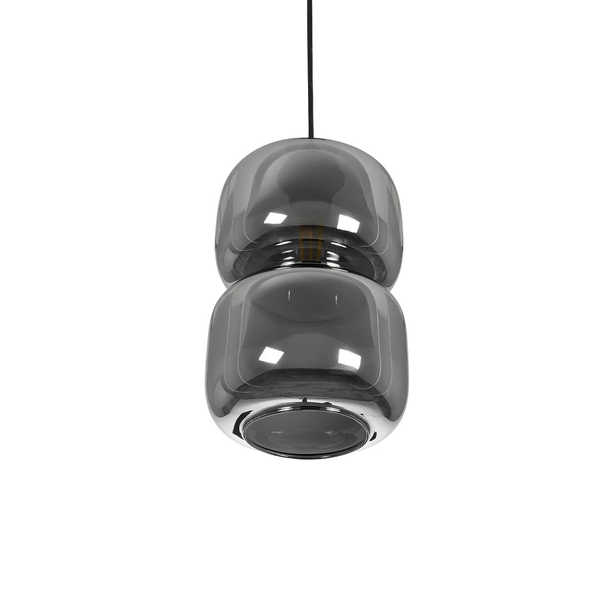 GLOBOSTAR® PIAGE 206-0036 Μοντέρνο Κρεμαστό Φωτιστικό Οροφής με Ντουί 1 x E27 AC 220-240V IP20 - Μαύρο Φιμέ - Μ18 x Π18 x Υ31cm - ledmania.gr