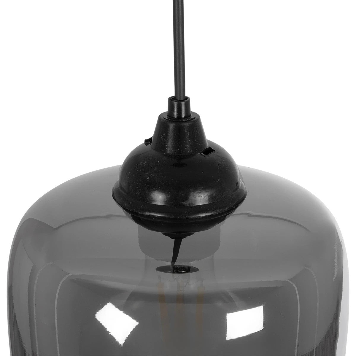 GLOBOSTAR® PIAGE 206-0036 Μοντέρνο Κρεμαστό Φωτιστικό Οροφής με Ντουί 1 x E27 AC 220-240V IP20 - Μαύρο Φιμέ - Μ18 x Π18 x Υ31cm - ledmania.gr