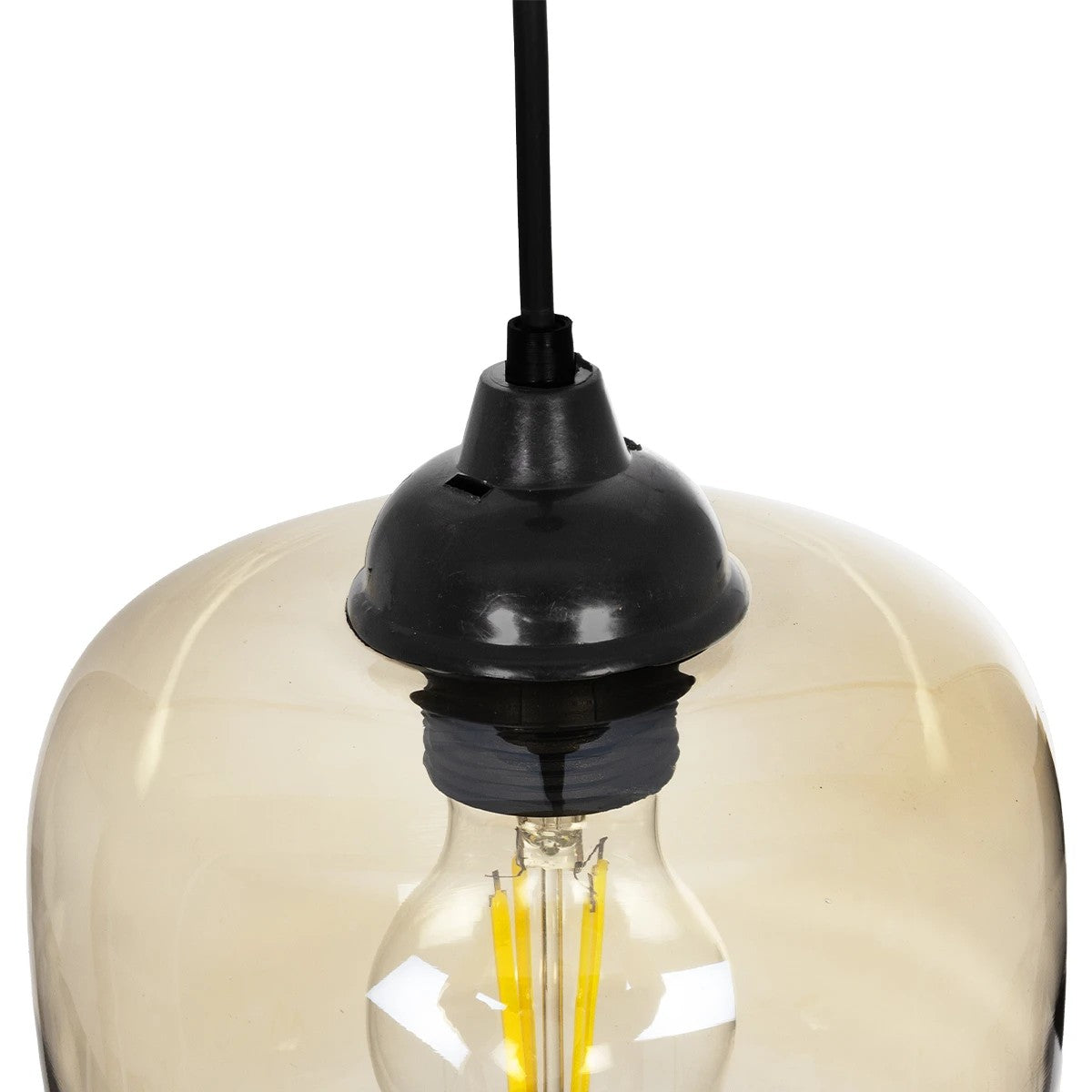 GLOBOSTAR® PIAGE 206-0037 Μοντέρνο Κρεμαστό Φωτιστικό Οροφής με Ντουί 1 x E27 AC 220-240V IP20 - Mελί - Μ17 x Π17 x Υ25cm - ledmania.gr