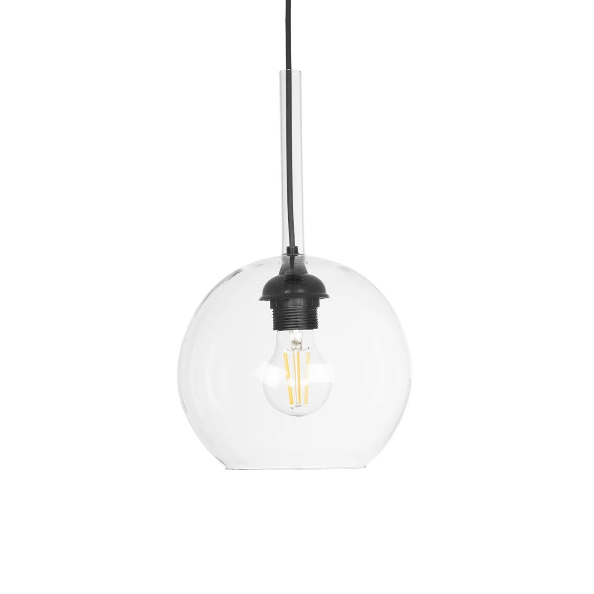 GLOBOSTAR® MPRALA 206-0038 Μοντέρνο Κρεμαστό Φωτιστικό Οροφής με Ντουί 1 x E27 AC 220-240V IP20 - Διάφανο - Μ20 x Π20 x Υ18cm - ledmania.gr