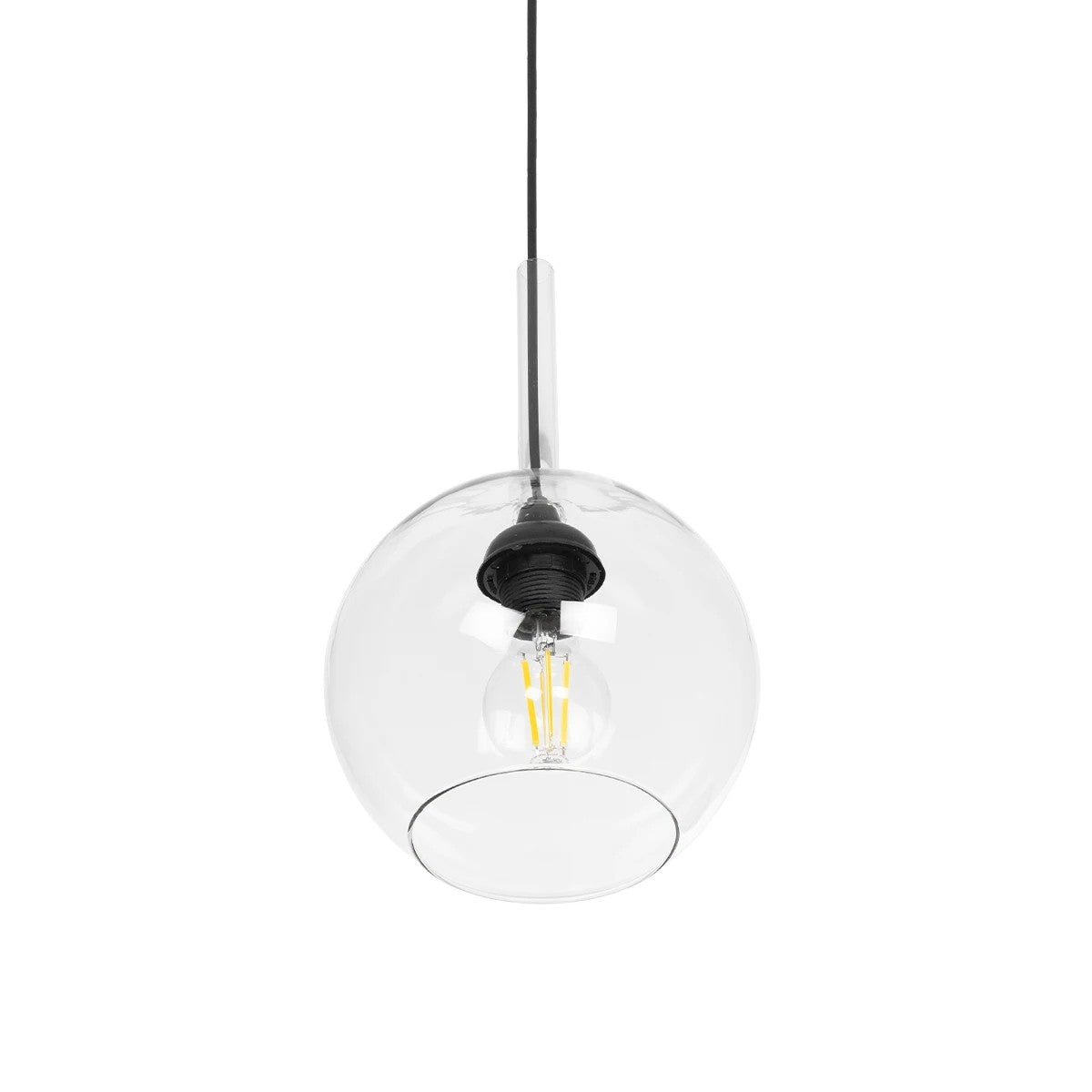 GLOBOSTAR® MPRALA 206-0038 Μοντέρνο Κρεμαστό Φωτιστικό Οροφής με Ντουί 1 x E27 AC 220-240V IP20 - Διάφανο - Μ20 x Π20 x Υ18cm - ledmania.gr