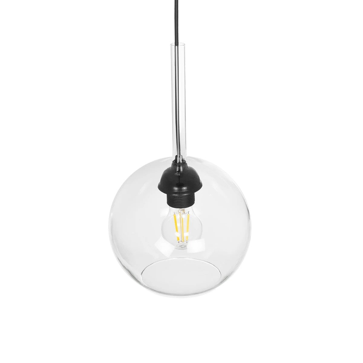 GLOBOSTAR® MPRALA 206-0038 Μοντέρνο Κρεμαστό Φωτιστικό Οροφής με Ντουί 1 x E27 AC 220-240V IP20 - Διάφανο - Μ20 x Π20 x Υ18cm - ledmania.gr