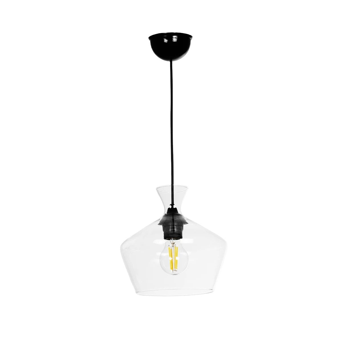 GLOBOSTAR® BOHEMIA 206-0039 Μοντέρνο Κρεμαστό Φωτιστικό Οροφής με Ντουί 1 x E27 AC 220-240V IP20 - Διάφανο - Μ22 x Π22 x Υ22cm - ledmania.gr