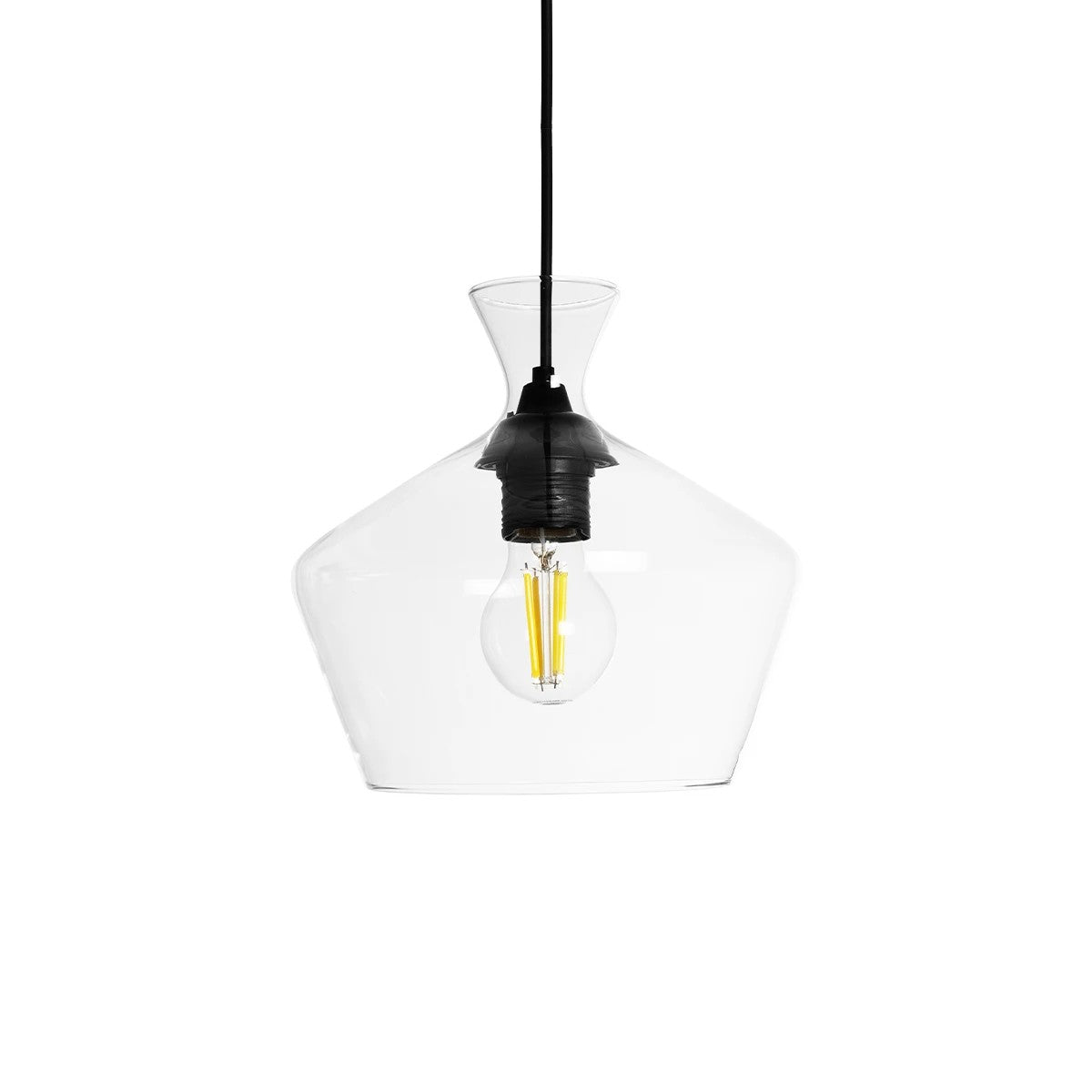 GLOBOSTAR® BOHEMIA 206-0039 Μοντέρνο Κρεμαστό Φωτιστικό Οροφής με Ντουί 1 x E27 AC 220-240V IP20 - Διάφανο - Μ22 x Π22 x Υ22cm - ledmania.gr