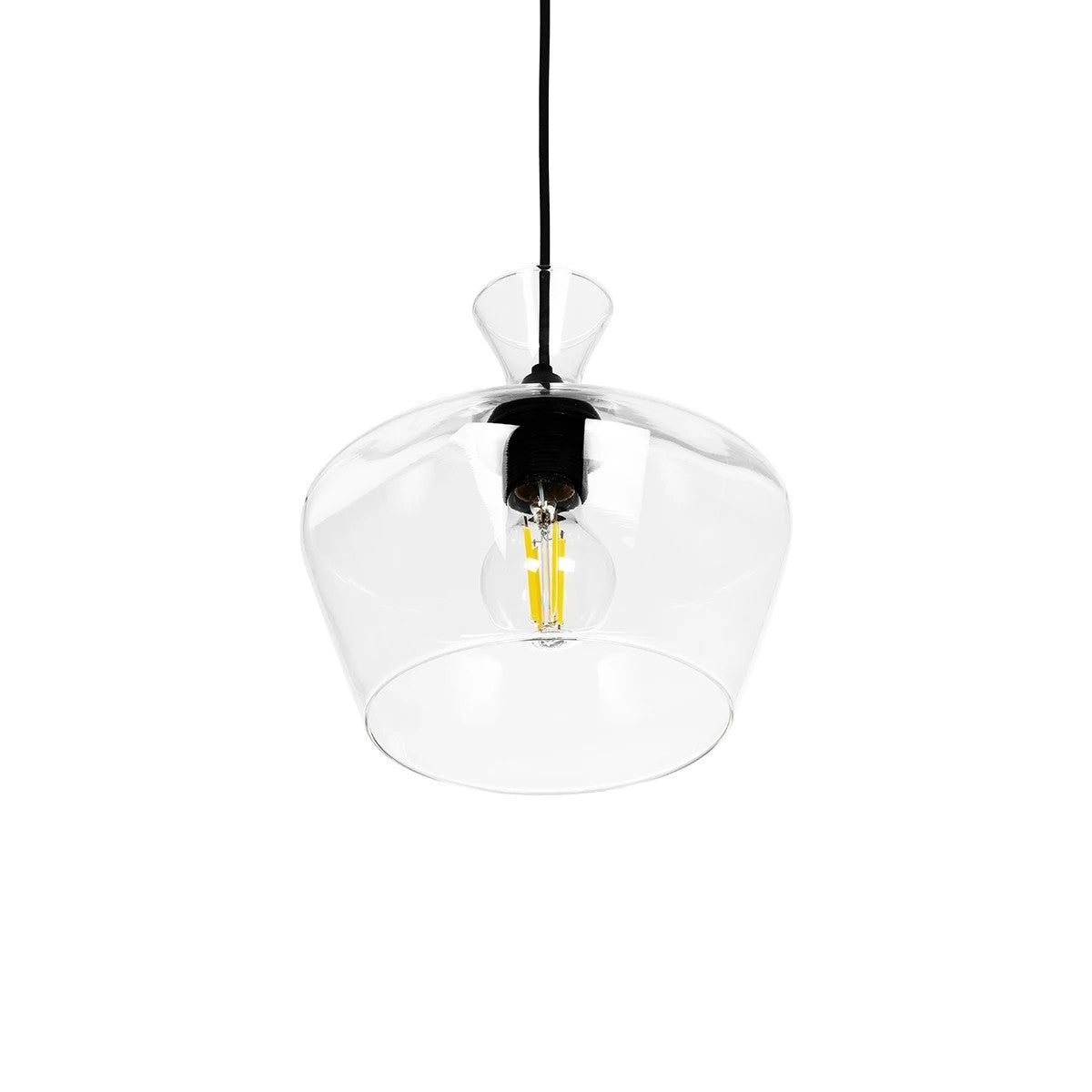 GLOBOSTAR® BOHEMIA 206-0039 Μοντέρνο Κρεμαστό Φωτιστικό Οροφής με Ντουί 1 x E27 AC 220-240V IP20 - Διάφανο - Μ22 x Π22 x Υ22cm - ledmania.gr