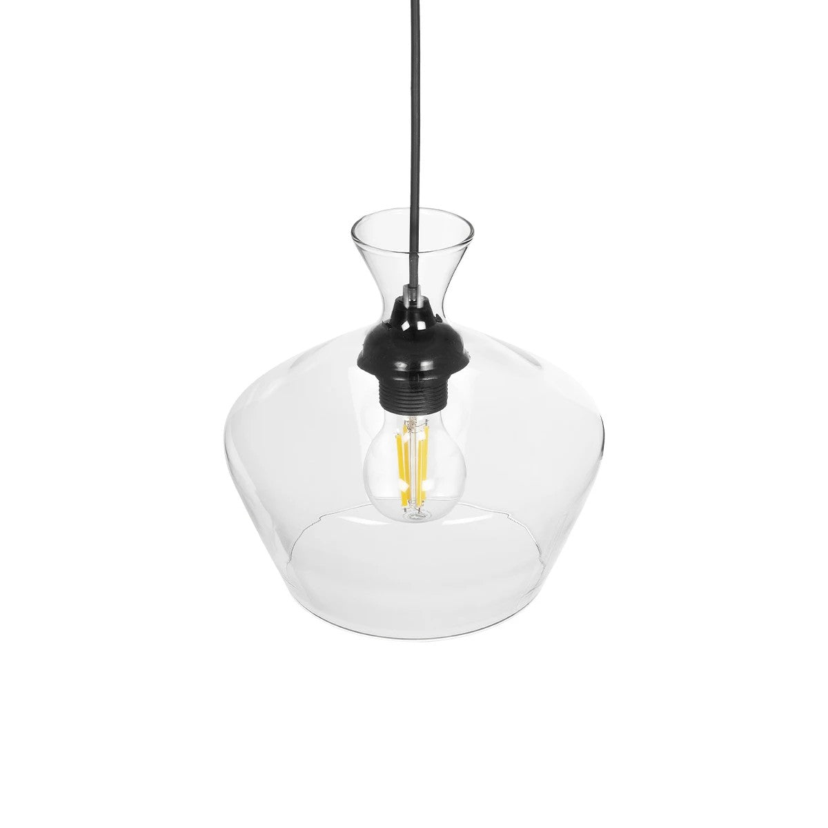 GLOBOSTAR® BOHEMIA 206-0039 Μοντέρνο Κρεμαστό Φωτιστικό Οροφής με Ντουί 1 x E27 AC 220-240V IP20 - Διάφανο - Μ22 x Π22 x Υ22cm - ledmania.gr