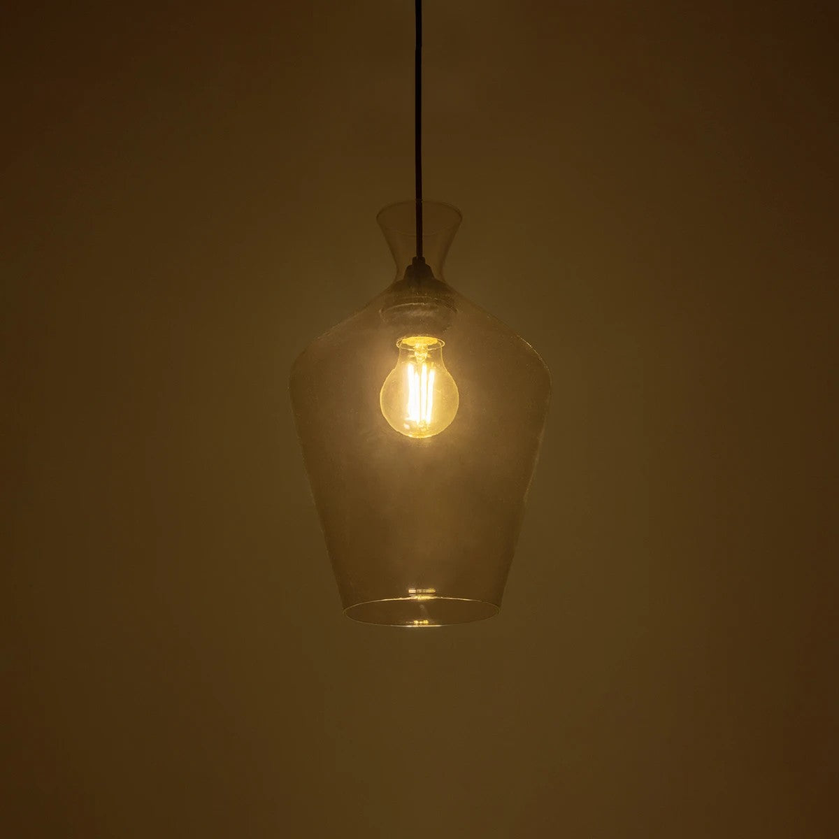 GLOBOSTAR® BOHEMIA 206-0040 Μοντέρνο Κρεμαστό Φωτιστικό Οροφής με Ντουί 1 x E27 AC 220-240V IP20 - Διάφανο - Μ20 x Π20 x Υ32cm - ledmania.gr