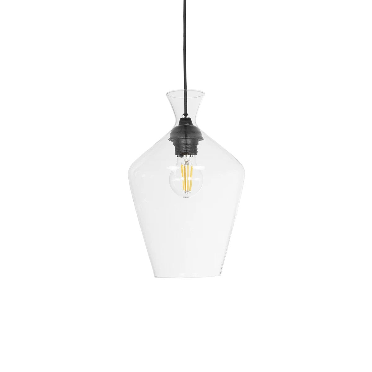 GLOBOSTAR® BOHEMIA 206-0040 Μοντέρνο Κρεμαστό Φωτιστικό Οροφής με Ντουί 1 x E27 AC 220-240V IP20 - Διάφανο - Μ20 x Π20 x Υ32cm - ledmania.gr