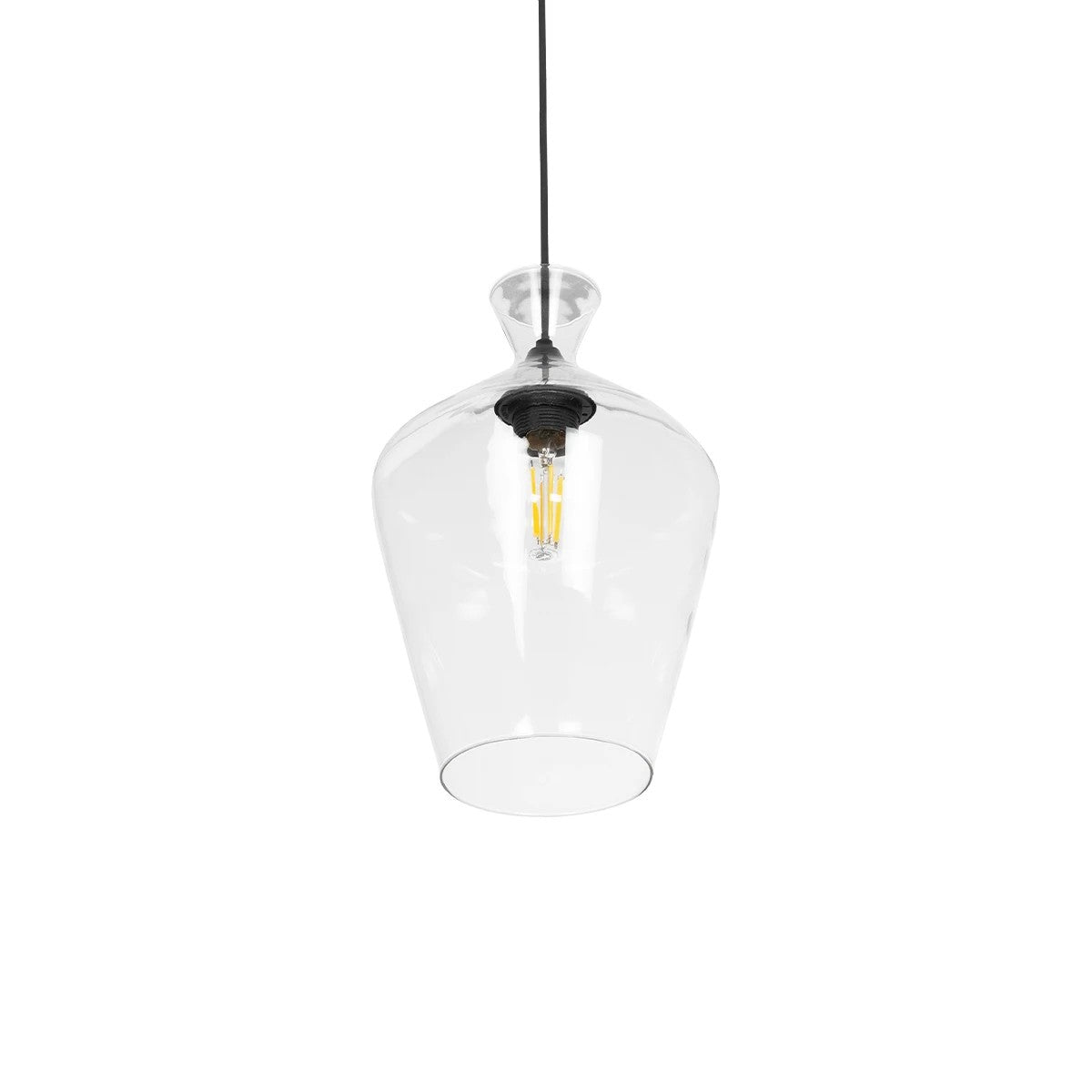 GLOBOSTAR® BOHEMIA 206-0040 Μοντέρνο Κρεμαστό Φωτιστικό Οροφής με Ντουί 1 x E27 AC 220-240V IP20 - Διάφανο - Μ20 x Π20 x Υ32cm - ledmania.gr