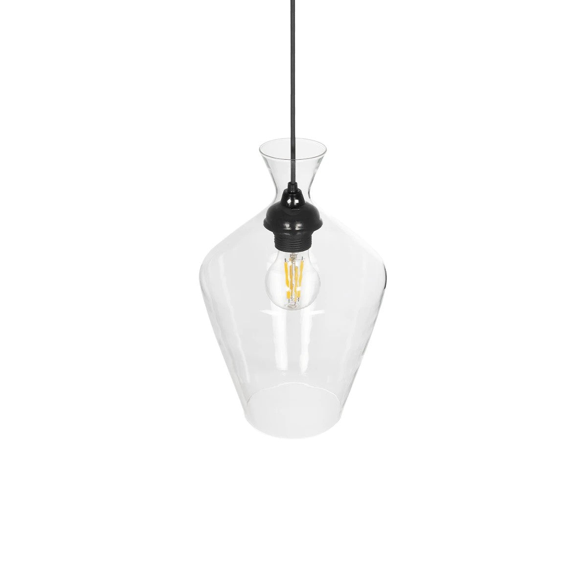 GLOBOSTAR® BOHEMIA 206-0040 Μοντέρνο Κρεμαστό Φωτιστικό Οροφής με Ντουί 1 x E27 AC 220-240V IP20 - Διάφανο - Μ20 x Π20 x Υ32cm - ledmania.gr