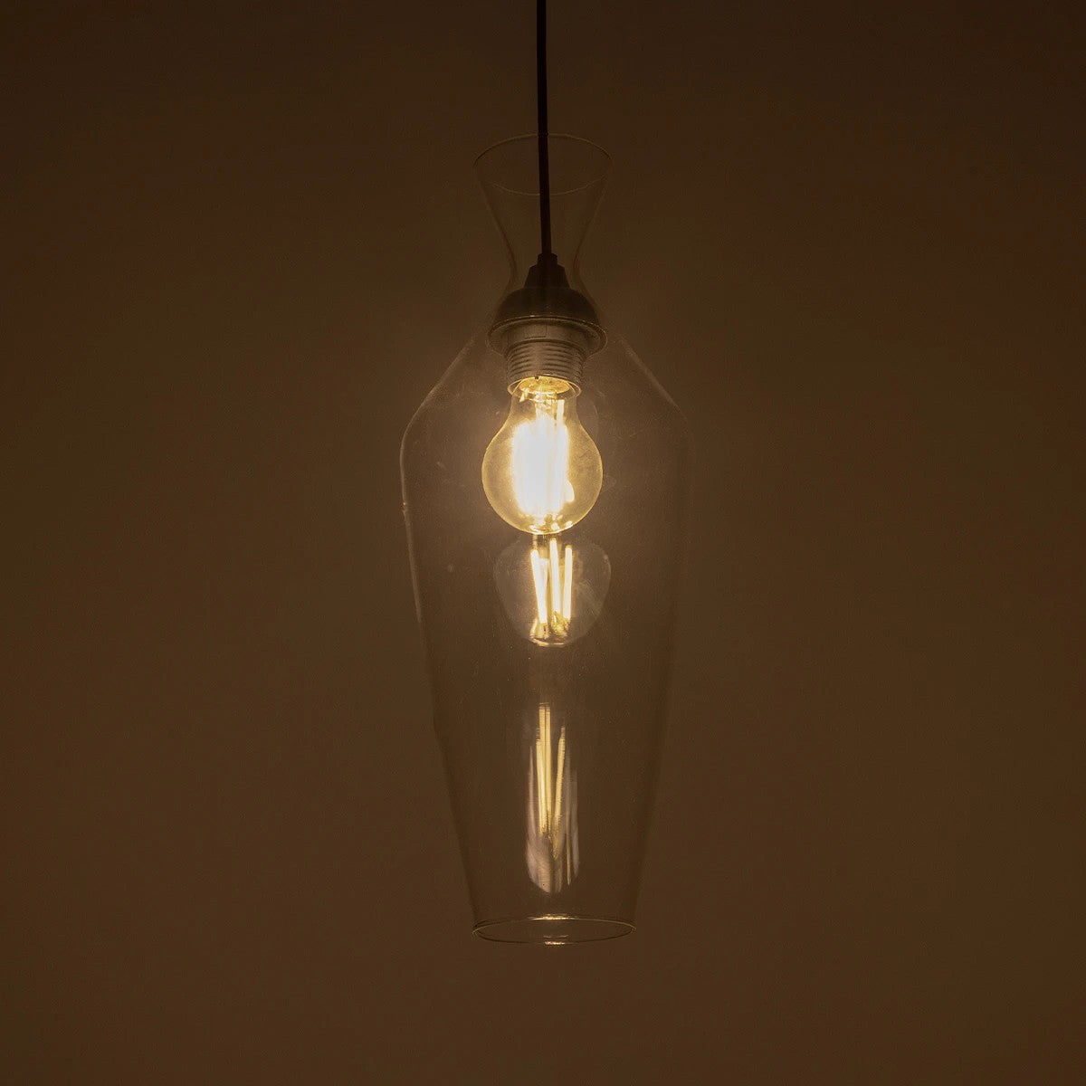 GLOBOSTAR® BOHEMIA 206-0039 Μοντέρνο Κρεμαστό Φωτιστικό Οροφής με Ντουί 1 x E27 AC 220-240V IP20 - Διάφανο - Μ15 x Π15 x Υ40cm - ledmania.gr