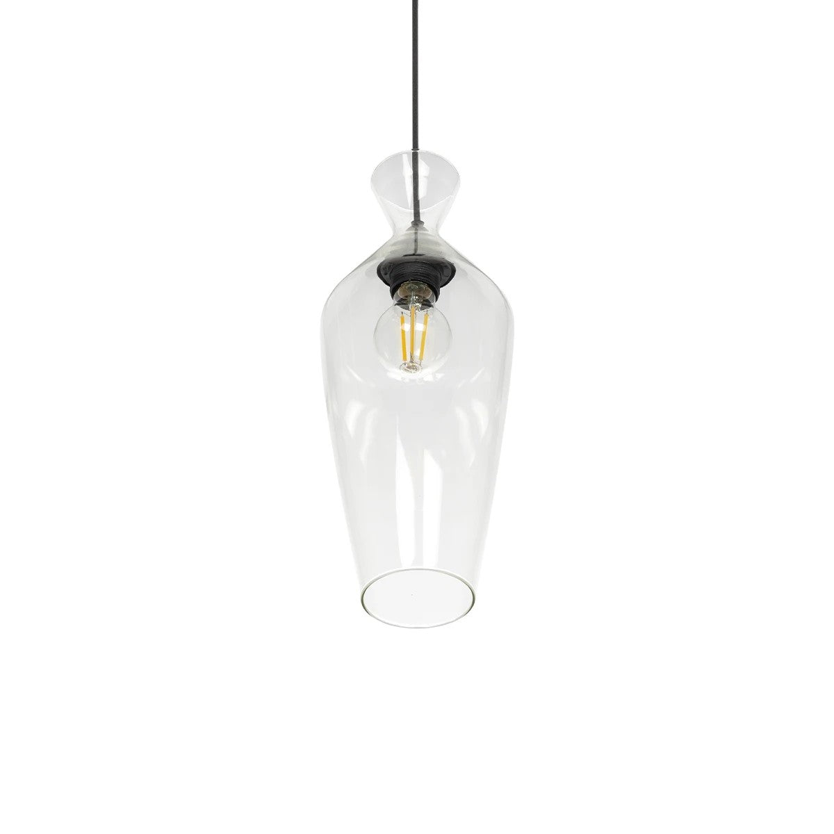 GLOBOSTAR® BOHEMIA 206-0039 Μοντέρνο Κρεμαστό Φωτιστικό Οροφής με Ντουί 1 x E27 AC 220-240V IP20 - Διάφανο - Μ15 x Π15 x Υ40cm - ledmania.gr