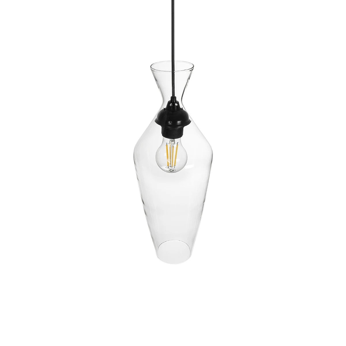 GLOBOSTAR® BOHEMIA 206-0039 Μοντέρνο Κρεμαστό Φωτιστικό Οροφής με Ντουί 1 x E27 AC 220-240V IP20 - Διάφανο - Μ15 x Π15 x Υ40cm - ledmania.gr