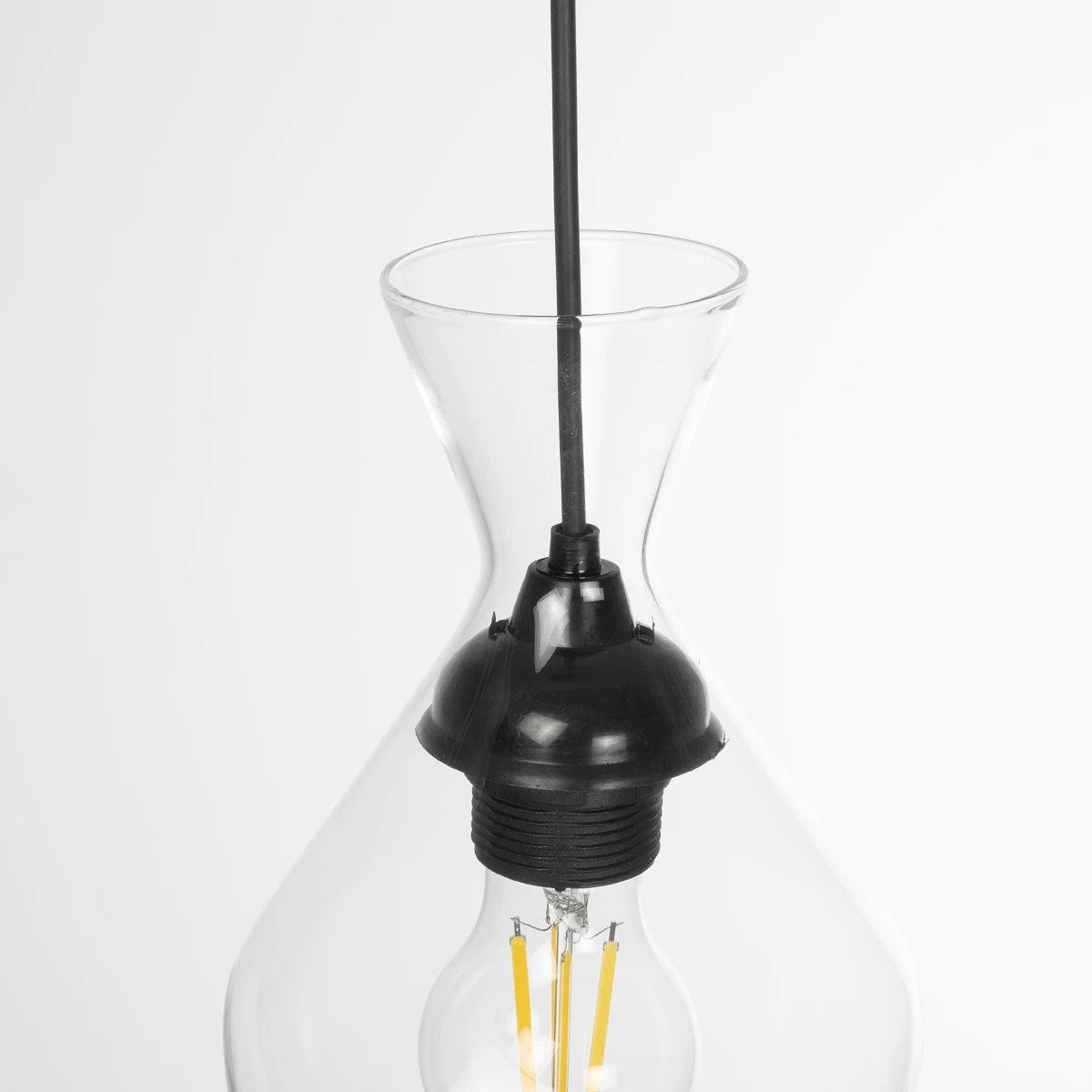 GLOBOSTAR® BOHEMIA 206-0039 Μοντέρνο Κρεμαστό Φωτιστικό Οροφής με Ντουί 1 x E27 AC 220-240V IP20 - Διάφανο - Μ15 x Π15 x Υ40cm - ledmania.gr