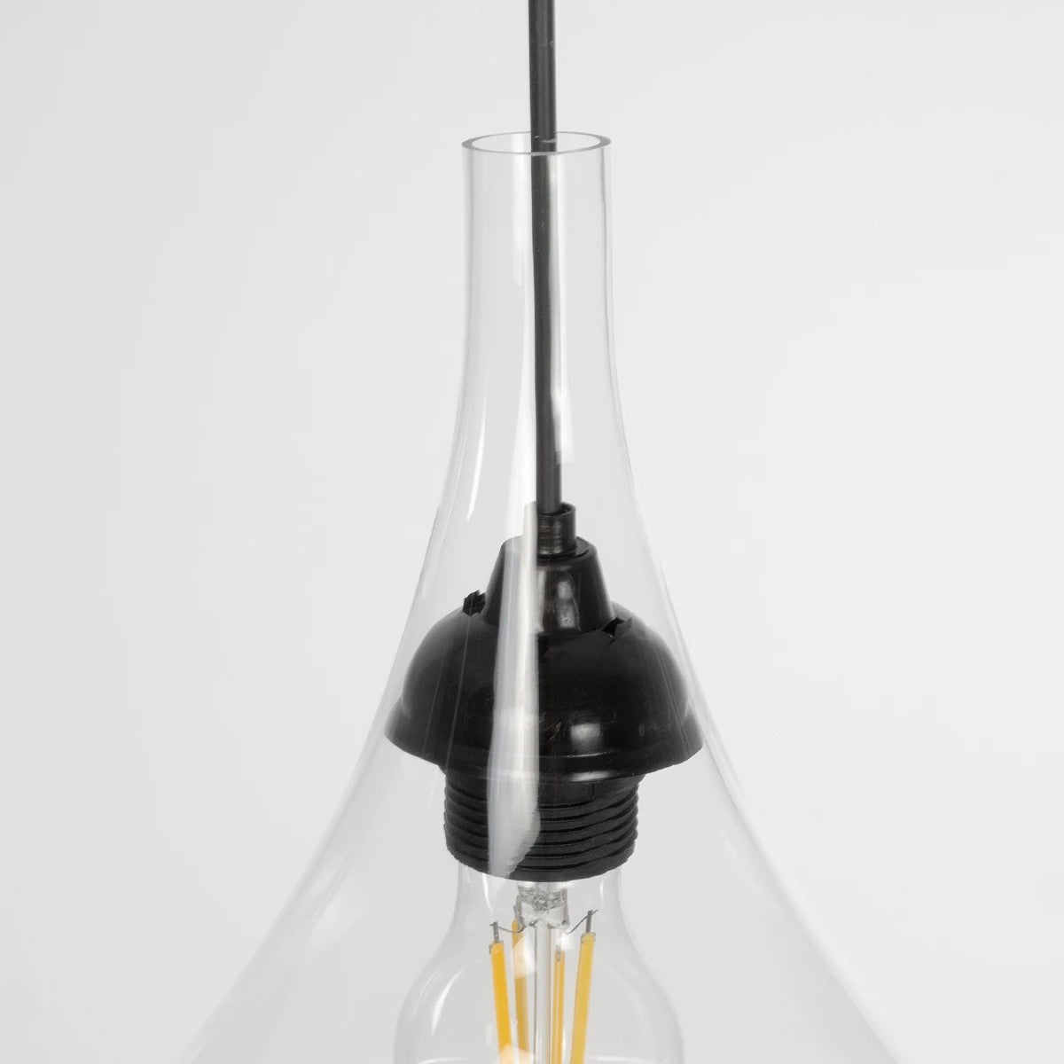 GLOBOSTAR® TORU 206-0042 Μοντέρνο Κρεμαστό Φωτιστικό Οροφής με Ντουί 1 x E27 AC 220-240V IP20 - Διάφανο - Μ20 x Π20 x Υ31cm - ledmania.gr