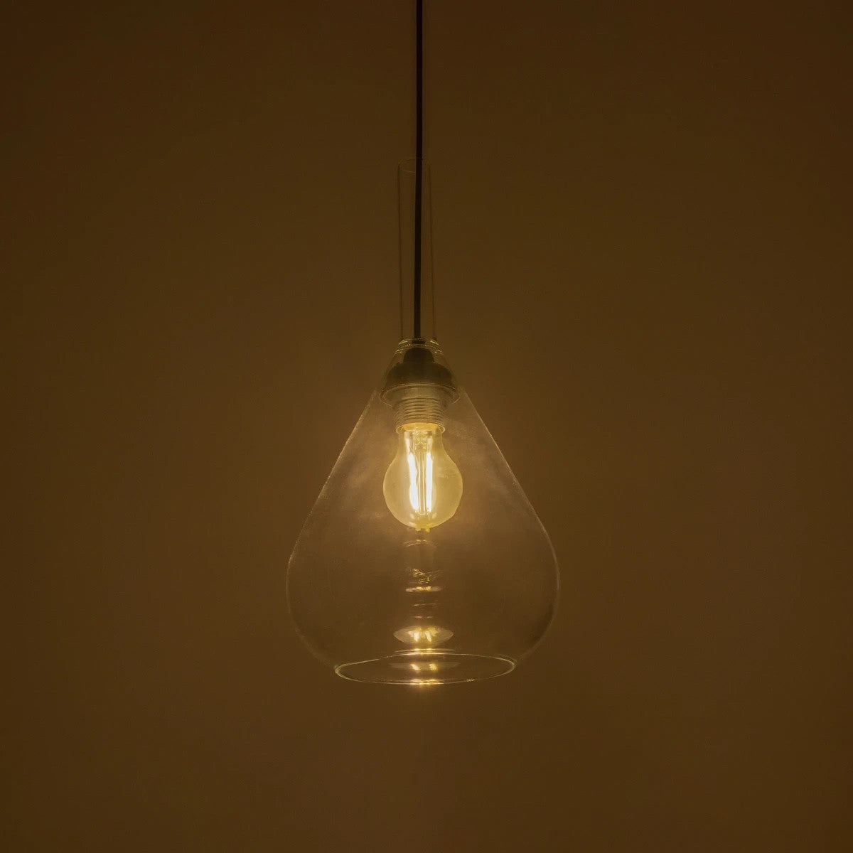 GLOBOSTAR® BALU 206-0043 Μοντέρνο Κρεμαστό Φωτιστικό Οροφής με Ντουί 1 x E27 AC 220-240V IP20 - Διάφανο - Μ20 x Π20 x Υ42cm - ledmania.gr
