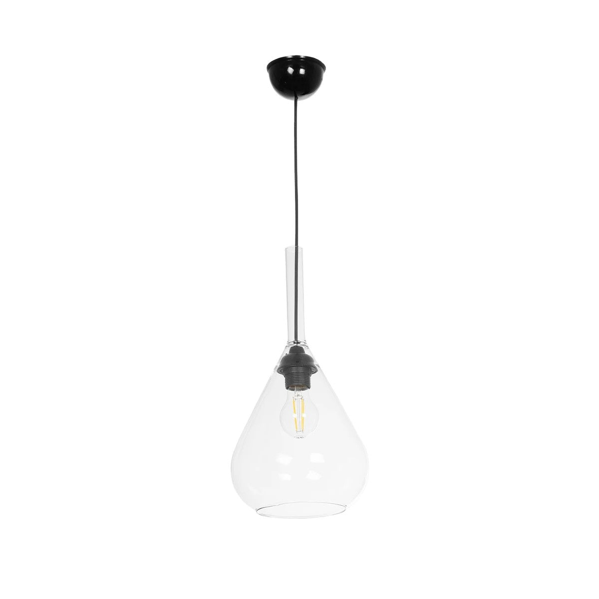 GLOBOSTAR® BALU 206-0043 Μοντέρνο Κρεμαστό Φωτιστικό Οροφής με Ντουί 1 x E27 AC 220-240V IP20 - Διάφανο - Μ20 x Π20 x Υ42cm - ledmania.gr