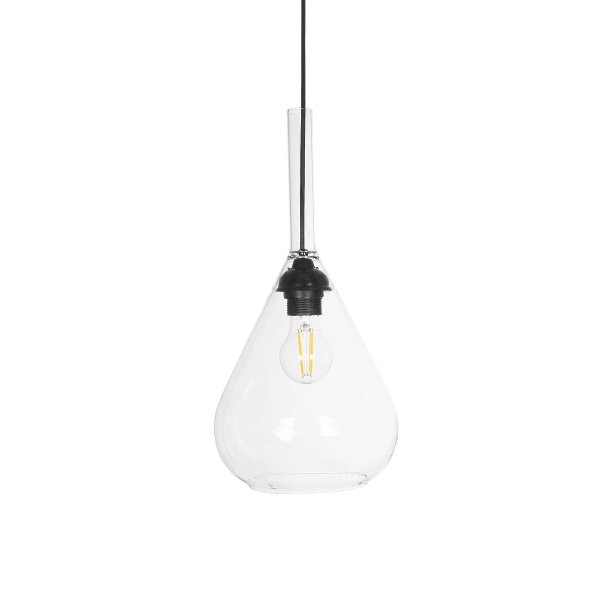 GLOBOSTAR® BALU 206-0043 Μοντέρνο Κρεμαστό Φωτιστικό Οροφής με Ντουί 1 x E27 AC 220-240V IP20 - Διάφανο - Μ20 x Π20 x Υ42cm - ledmania.gr