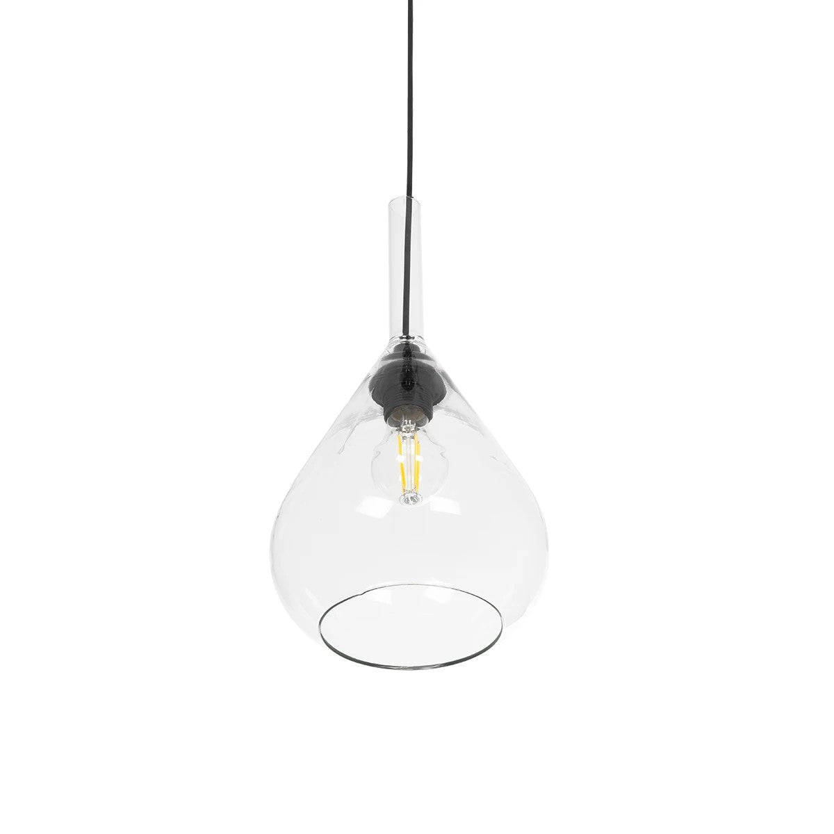 GLOBOSTAR® BALU 206-0043 Μοντέρνο Κρεμαστό Φωτιστικό Οροφής με Ντουί 1 x E27 AC 220-240V IP20 - Διάφανο - Μ20 x Π20 x Υ42cm - ledmania.gr