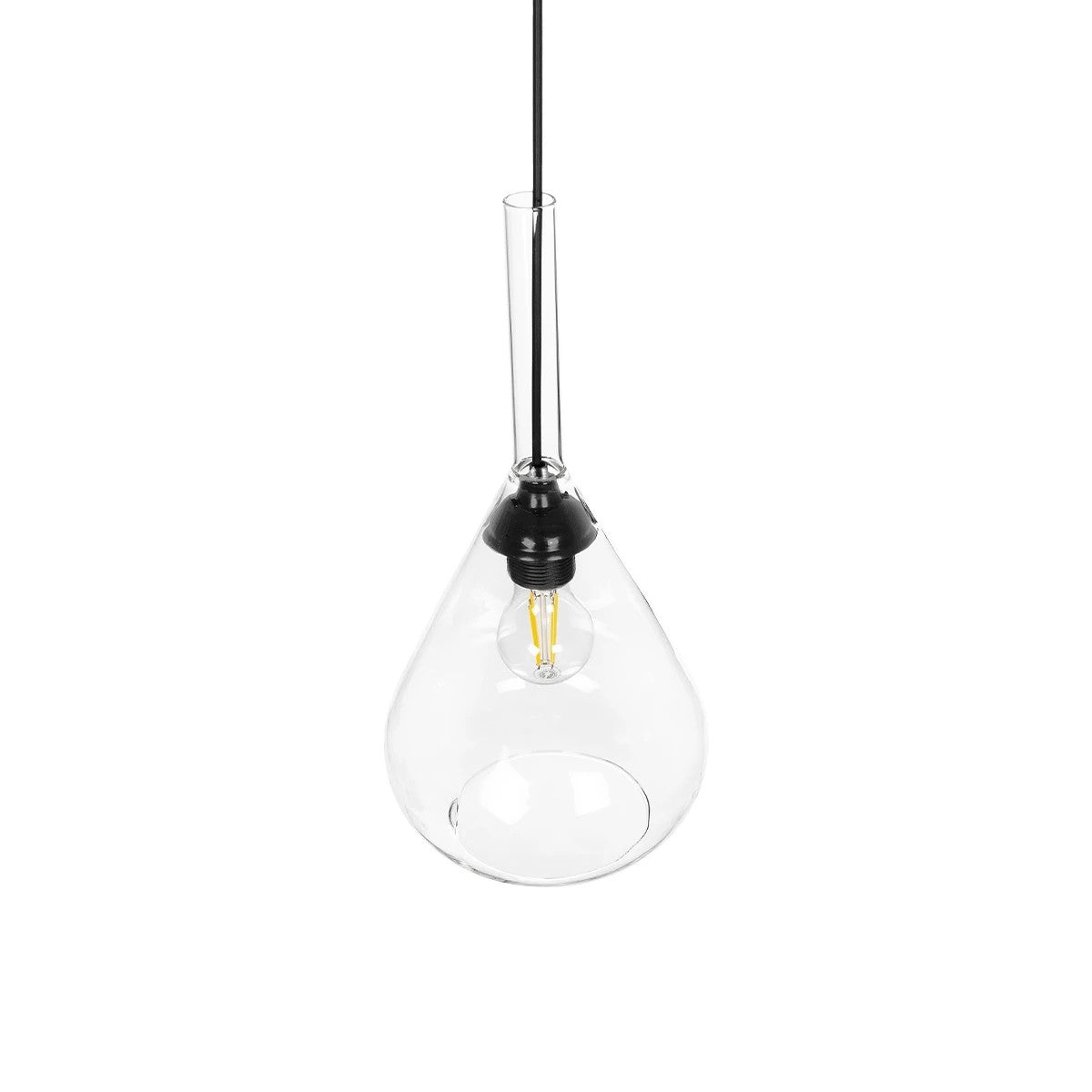 GLOBOSTAR® BALU 206-0043 Μοντέρνο Κρεμαστό Φωτιστικό Οροφής με Ντουί 1 x E27 AC 220-240V IP20 - Διάφανο - Μ20 x Π20 x Υ42cm - ledmania.gr