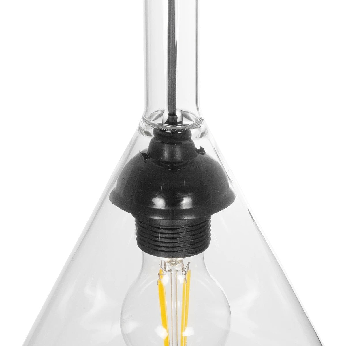 GLOBOSTAR® BALU 206-0043 Μοντέρνο Κρεμαστό Φωτιστικό Οροφής με Ντουί 1 x E27 AC 220-240V IP20 - Διάφανο - Μ20 x Π20 x Υ42cm - ledmania.gr