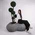 GloboStar® Artificial Garden FLORENCE 20751 Επιδαπέδιο Πολυεστερικό Τσιμεντένιο Κασπώ Γλάστρα - Flower Pot Γκρι Μ130 x Π90 x Υ48cm - ledmania.gr