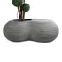 GloboStar® Artificial Garden FLORENCE 20751 Επιδαπέδιο Πολυεστερικό Τσιμεντένιο Κασπώ Γλάστρα - Flower Pot Γκρι Μ130 x Π90 x Υ48cm - ledmania.gr