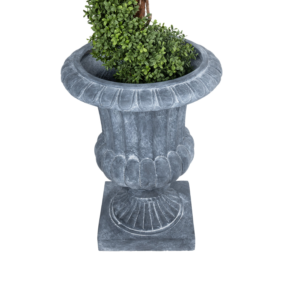 GloboStar® Artificial Garden ALCAZAR 20777 Επιδαπέδιο Πολυεστερικό Τσιμεντένιο Κασπώ Γλάστρα - Flower Pot Γκρι Φ51 x Υ71cm - ledmania.gr