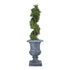 GloboStar® Artificial Garden ALCAZAR 20777 Επιδαπέδιο Πολυεστερικό Τσιμεντένιο Κασπώ Γλάστρα - Flower Pot Γκρι Φ51 x Υ71cm - ledmania.gr