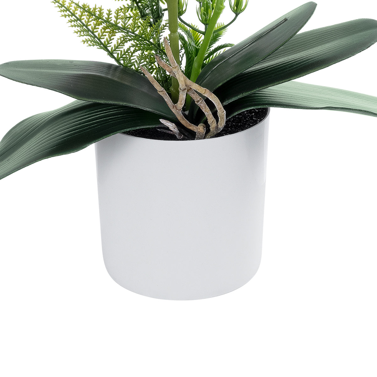 GloboStar® Artificial Garden WHITE - FUCHSIA ORCHID 21078 Διακοσμητικό Φυτό Λευκή - Φούξια Ορχιδέα Υ45cm - ledmania.gr