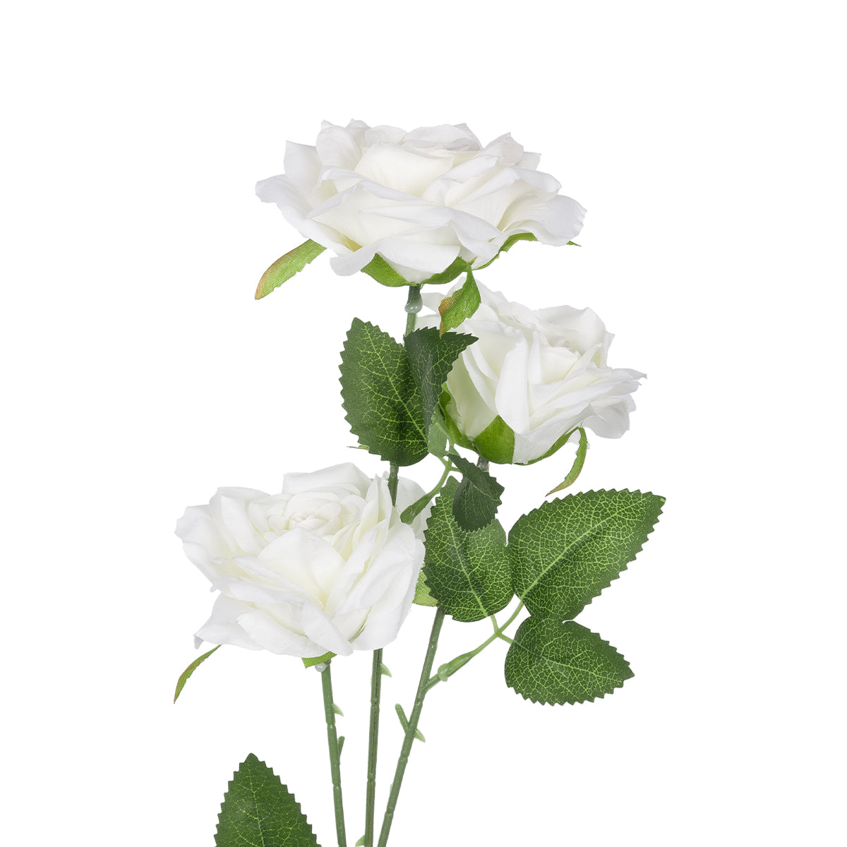 GloboStar® Artificial Garden WHITE ROSE BRANCH 21138 Τεχνητό Διακοσμητικό Κλαδί Λεύκο Τριαντάφυλλο Y66cm - ledmania.gr