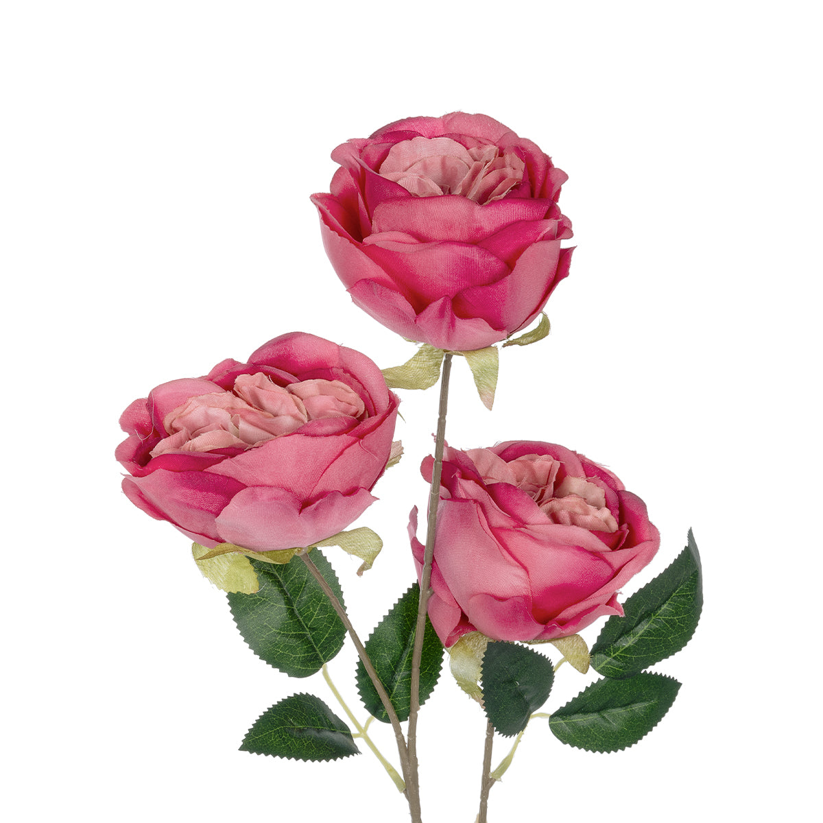GloboStar® Artificial Garden HOT PINK ROSE BRANCH 21139 Τεχνητό Διακοσμητικό Κλαδί έντονο Ροζ Τριαντάφυλλο Y70cm - ledmania.gr