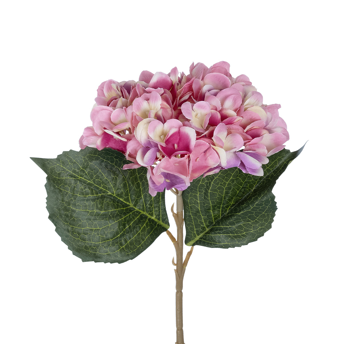 GloboStar® Artificial Garden PINK HYDRANGEA BRANCH 21140 Τεχνητό Διακοσμητικό Κλαδί έντονο Ροζ Ορτανσία Y47cm - ledmania.gr