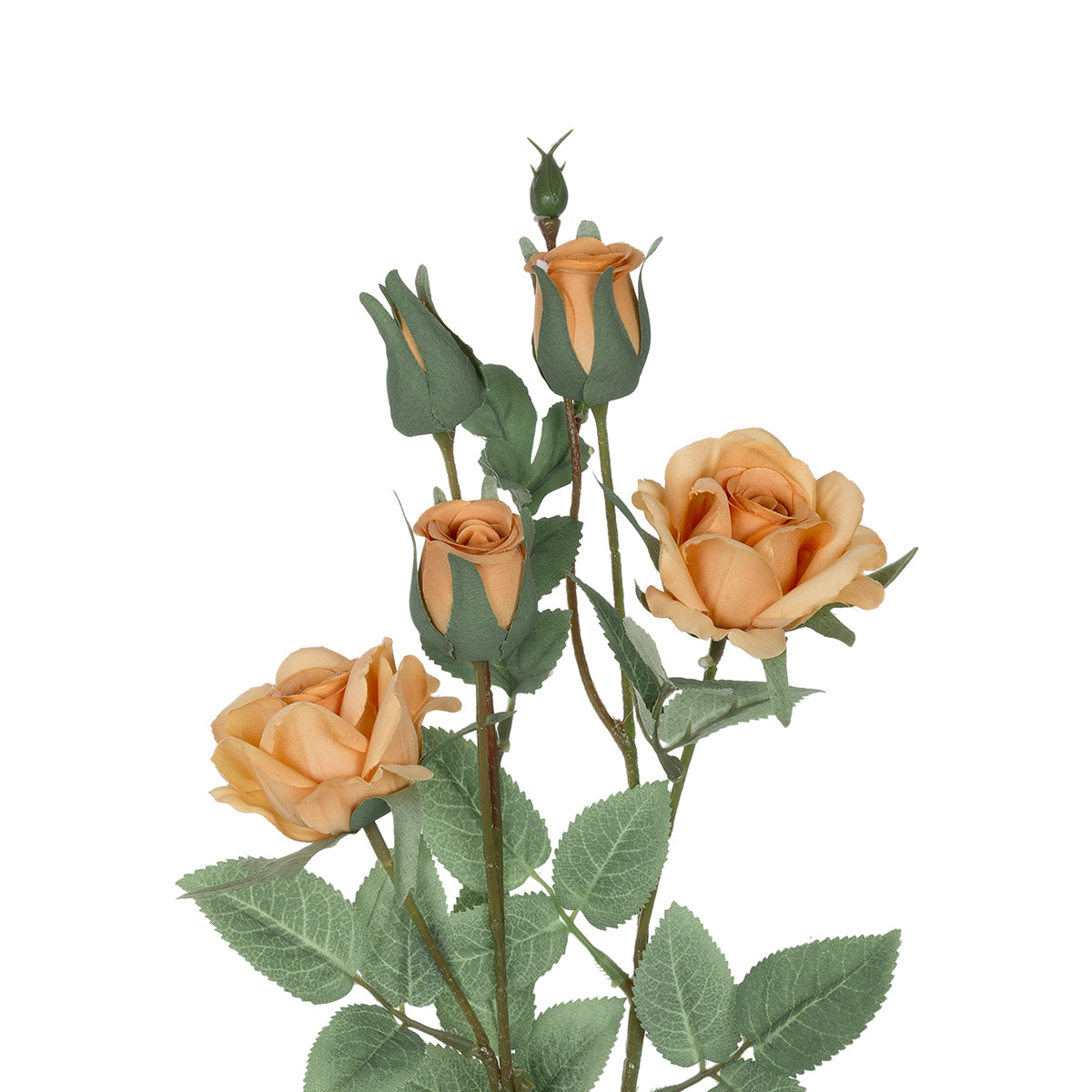 GloboStar® Artificial Garden SALMON ROSE BRANCH 21149 Τεχνητό Διακοσμητικό Κλαδί Σαμπανιζέ Τριαντάφυλλο Y65cm - ledmania.gr