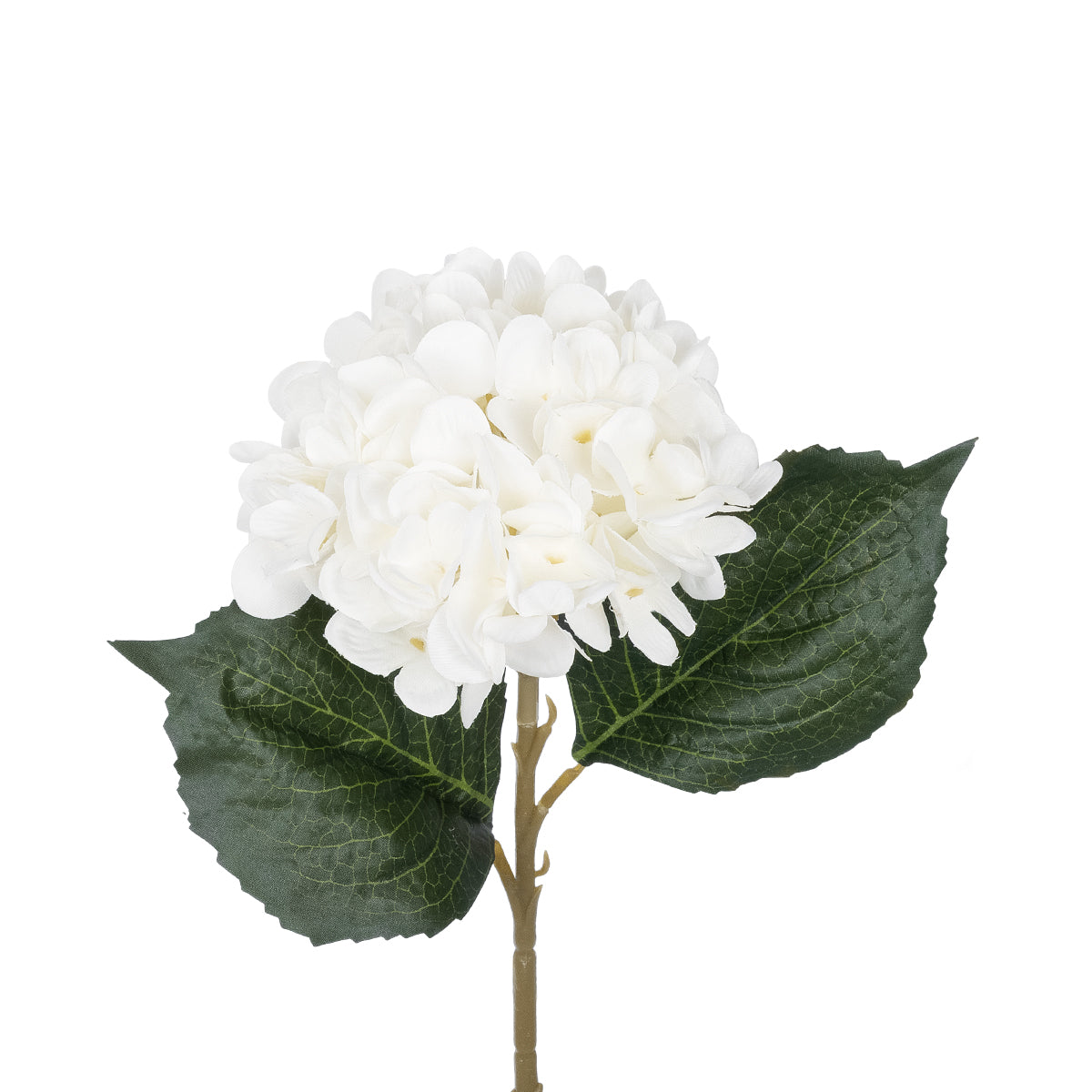 GloboStar® Artificial Garden WHITE HYDRANGEA BRANCH 21173 Τεχνητό Διακοσμητικό Κλαδί Ορτανσίας Λευκό  Y47cm - ledmania.gr