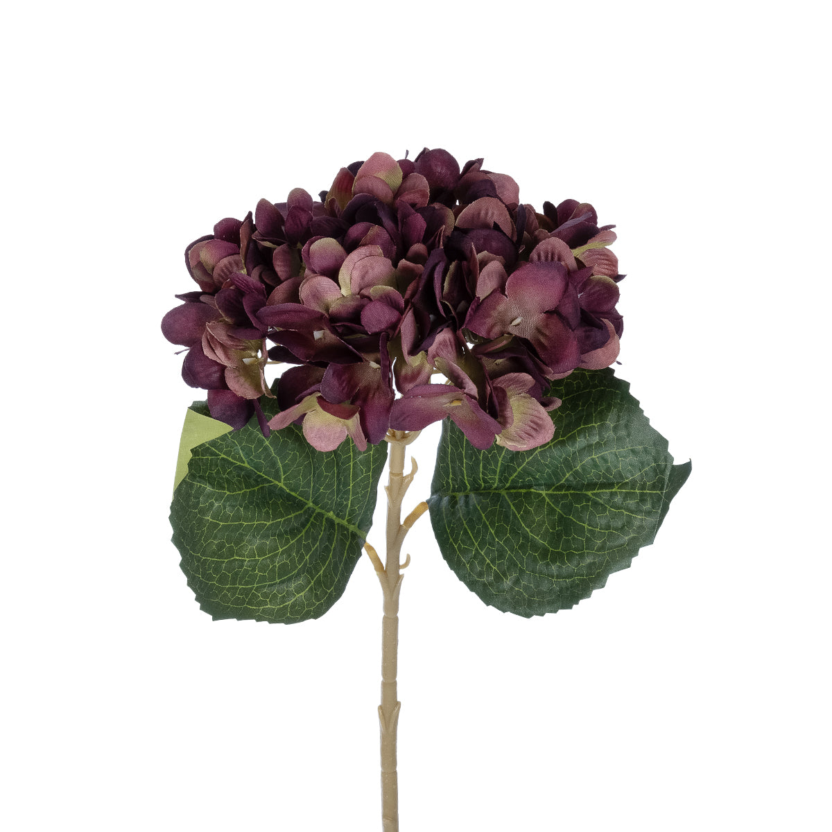GloboStar® Artificial Garden DARK RED HYDRANGEA BRANCH 21180 Τεχνητό Διακοσμητικό Κλαδί Ορτανσίας Βαθύ Κόκκινο  Y47cm - ledmania.gr