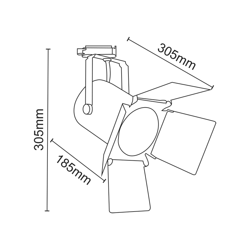^TRACK LIGHT No238 WHITE 4WIRE PAR30 E27 - ledmania.gr