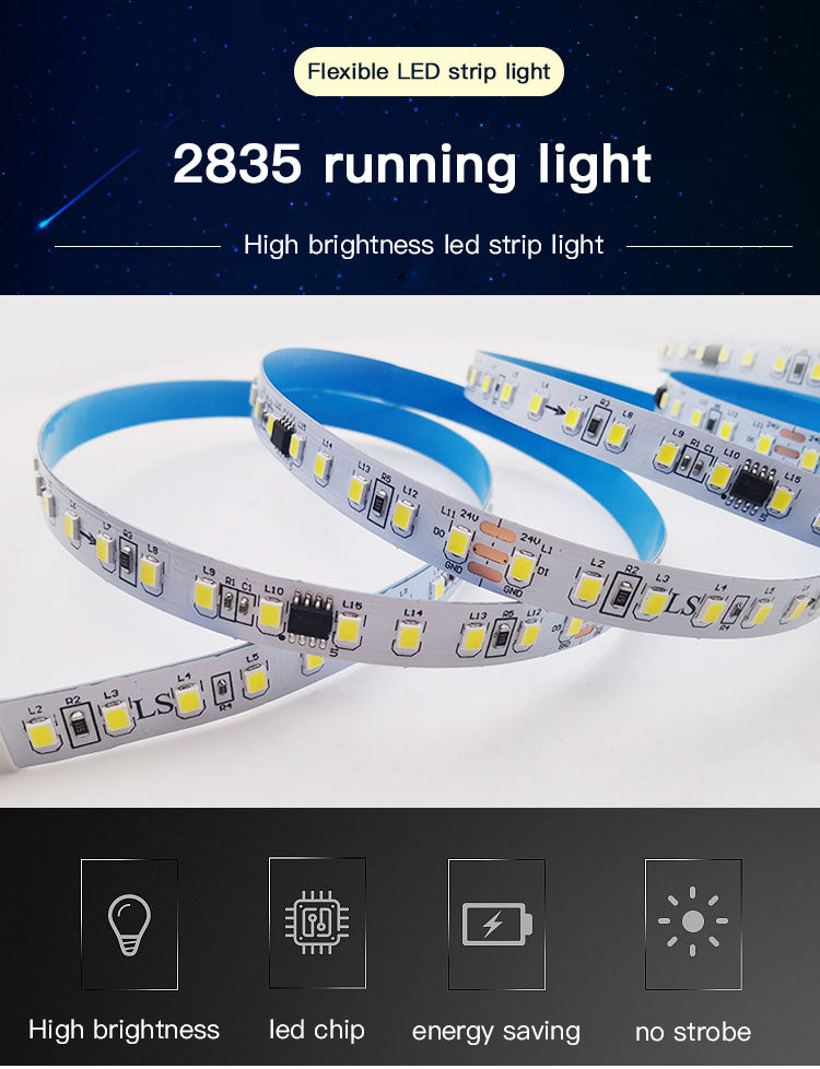 Ταινία Led 2400lm-120smd 2835 24-26Lm/chip-Hi CRI 80-24VDc- 10watt/m-IP20-Ψυχρο Λευκο-1μετρο - ledmania.gr