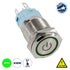 GLOBOSTAR® BUTTON 70782 Φωτιζόμενος Χωνευτός Διακόπτης On/Off LED DC 12V 1 x 3A 690W Max Αδιάβροχο IP65 Πράσινο - Μ1.8 x Π1.8 x Υ2cm - ledmania.gr