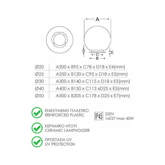 ΓΛΟΜΠΟΣ ΠΛΑΣΤΙΚΟΣ Φ15 OPAL - ledmania.gr