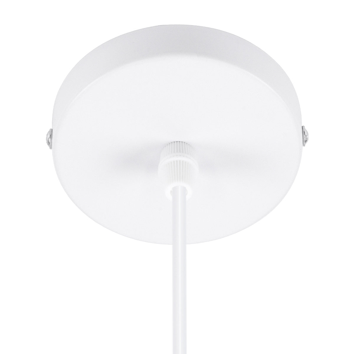 GloboStar® HANNA 36217 Μοντέρνο Κρεμαστό Φωτιστικό Ανάρτηση Μονόφωτο 1 x E27 IP20 Λευκό Πλαστικό - Μ4 x Π4 x Υ110cm - ledmania.gr