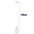GloboStar® HANNA 36217 Μοντέρνο Κρεμαστό Φωτιστικό Ανάρτηση Μονόφωτο 1 x E27 IP20 Λευκό Πλαστικό - Μ4 x Π4 x Υ110cm - ledmania.gr