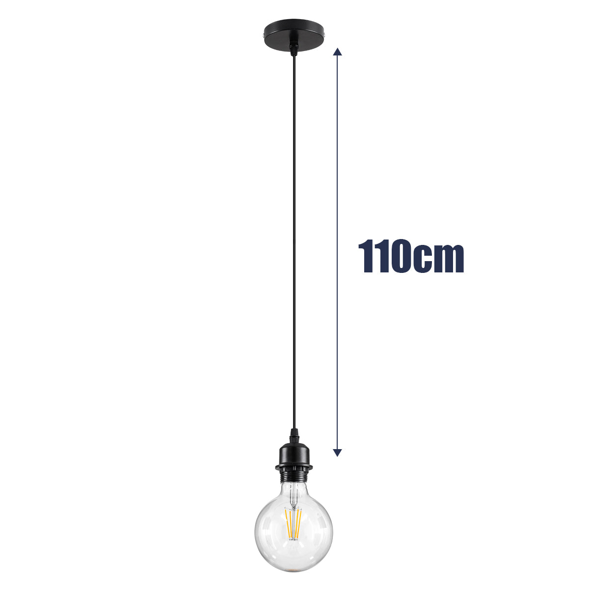 GLOBOSTAR® HANNA 36218 Boho Κρεμαστό Φωτιστικό Οροφής με Ντουί 1 x E27 AC 220-240V IP20 - Μπεζ & Μαύρο - Μ4 x Π4 x Υ110cm - ledmania.gr