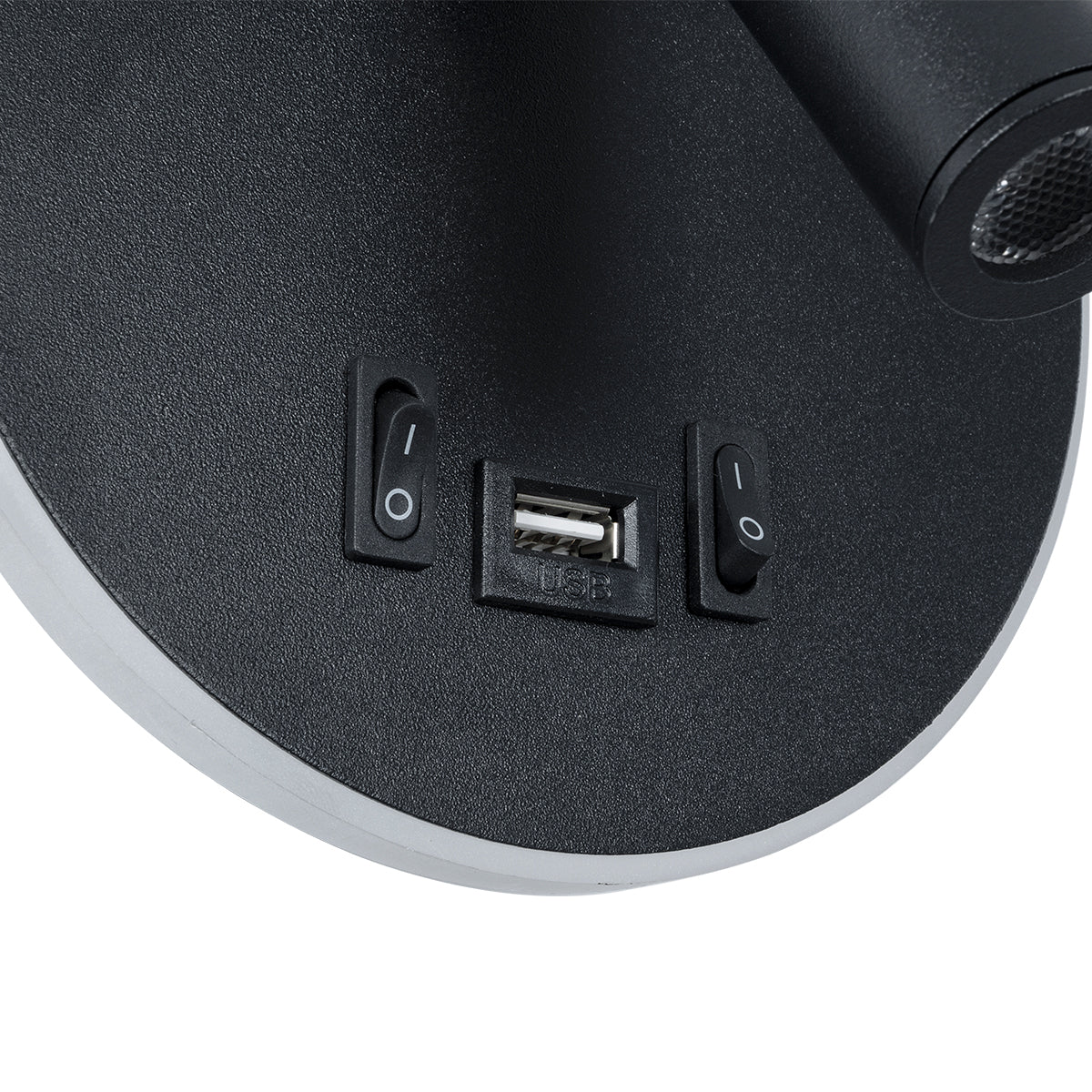 GLOBOSTAR® LADY-R 60938 Μοντέρνο Φωτιστικό Τοίχου - Απλίκα Ξενοδοχείου Reading Light με Φορτιστή USB 3A LED 6W 600lm 36° & 360° AC 220-240V IP20 Φυσικό Λευκό 4500K - Bridgelux COB Chip & TÜV SÜD Driver - Μαύρο Ματ - Μ15 x Π15 x Υ7cm - 3 Χρόνια Εγγύηση - ledmania.gr
