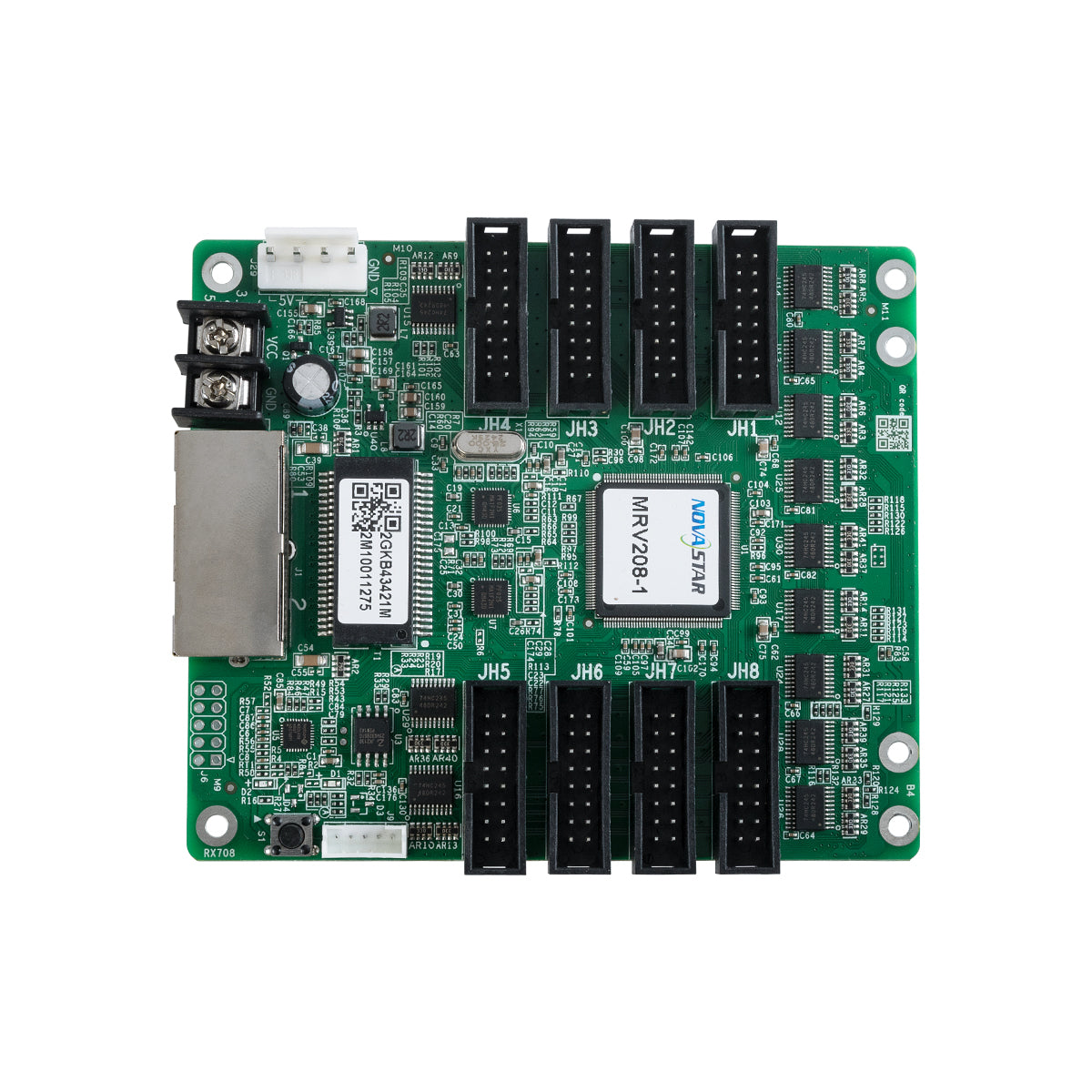 GLOBOSTAR® MRV208-1 41021 Novastar MRV208-1 Receiving Card για Οθόνες LED Video Wall 8 x HUB75E με Loading Capacity σε Pixel 256 x 256px - Gigabit Network Ethernet Input & Output Ports - DC 5V IP20 - Μ9.5 x Π10.9 x Υ1.8cm - 2 Χρόνια Εγγύηση