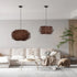 GloboStar® MINORCA 01733 Boho Κρεμαστό Φωτιστικό Ανάρτηση Μονόφωτο 1 x E27 IP20 Καφέ Ξύλο - Μ35 x Π35 x Y23cm - ledmania.gr