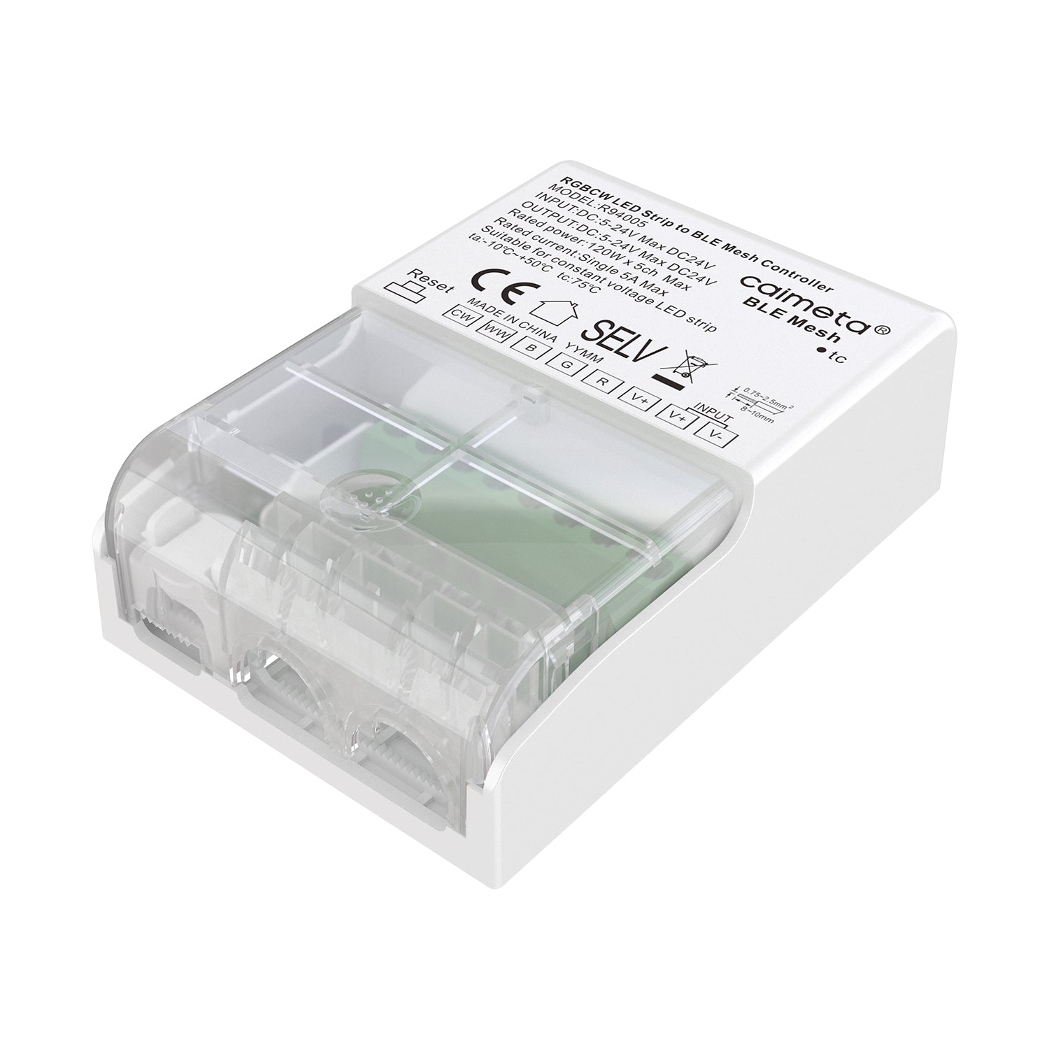 CAIMETA ΕΛΕΓΚΤΗΣ BLUETOOTH ΓΙΑ ΤΑΙΝΙΑ LED RGBCW ΛΕΥΚΟΣ 5YRS  86x52x30mm