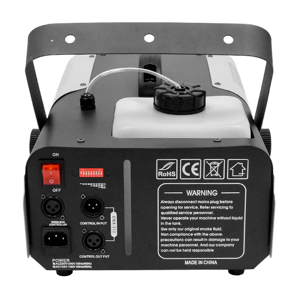 GLOBOSTAR® SMOKIE 51145 Stage Μηχανή Καπνού 1500W AC 220-240V IP20 DMX512 Protocol & RF Ασύρματο Χειριστήριο - Μ47 x Π25.5 x Υ19cm - 1 Χρόνο Εγγύηση - ledmania.gr